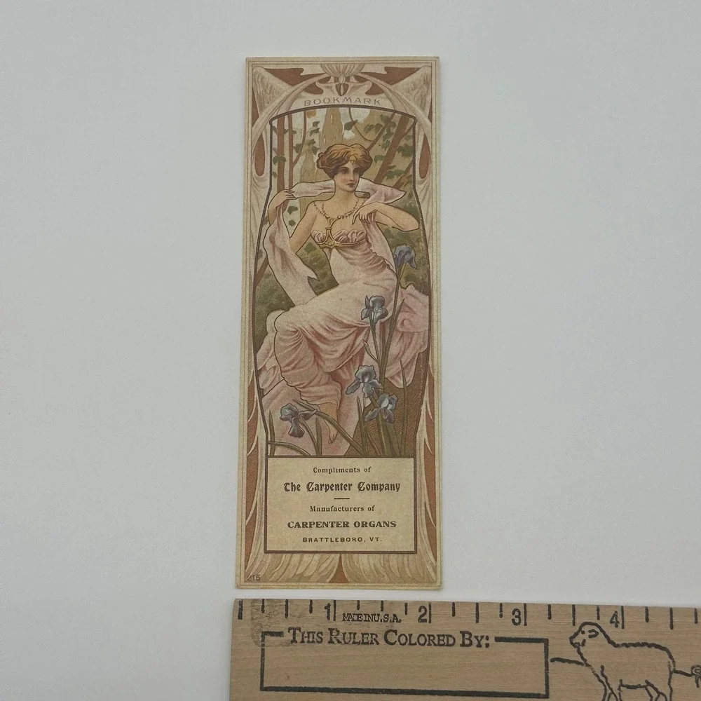 2 Vintage Advertising Bookmarks Carpenter Organs Price Baking Powder Victorian